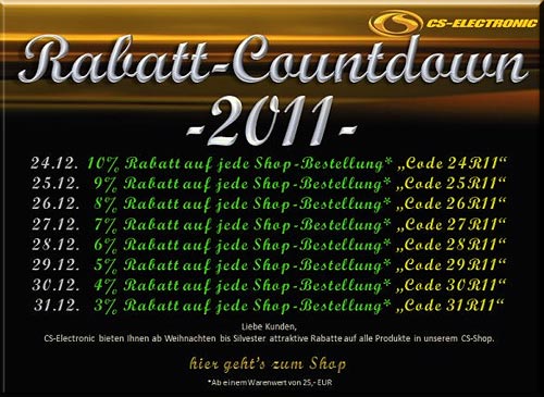 CS-Electronic Rabatt Countdown bis Silvester