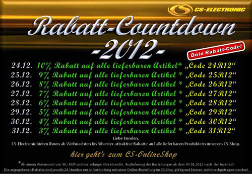 CS-Electronic CS Rabatt-Countdown 2012