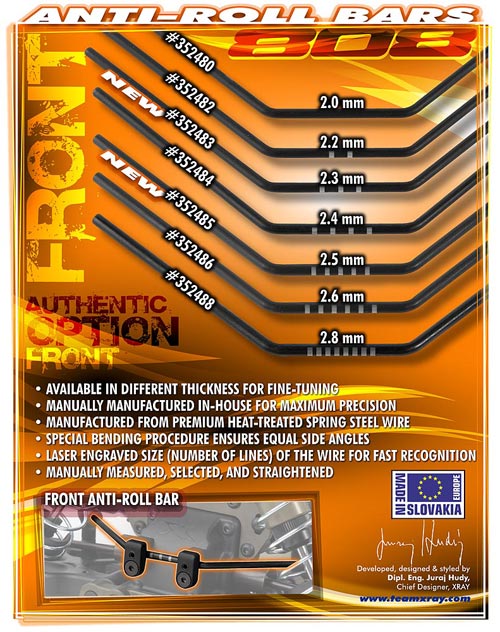 SMI XRAY News XB808 vordere Stabilisatorstangen