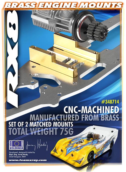 SMI XRAY News XRAY RX8 Messing Motorhalter