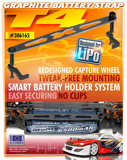 SMI XRAY News T4 Carbon-Akkuhalterung