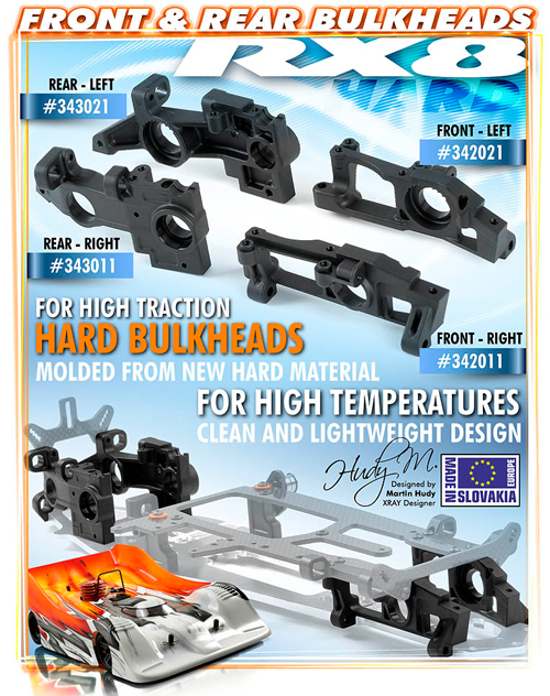 SMI XRAY News XRAY RX8 hrtere Bulkheads