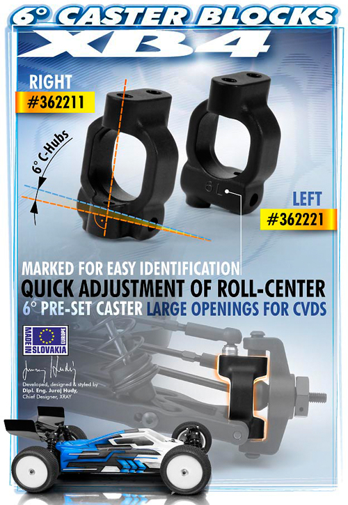 SMI XRAY News XB4 Kunststoff C-Hubs 6 Grad