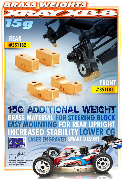 SMI XRAY News XRAY XB8-Messinggewichte