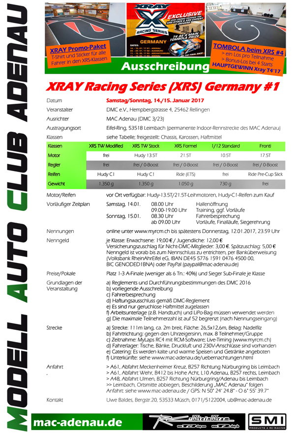 SMI Motorsport News Ausschreibung XRS R1 Adenau