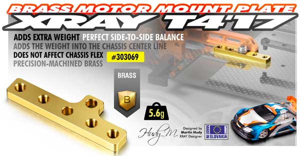 SMI XRAY News T417 Messing Motor Montageplatte