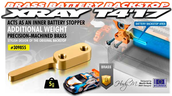 SMI XRAY News T4 Messing Akku Stopper