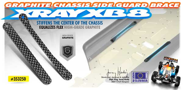 SMI XRAY News XB8 Chassis Graphit-Streben