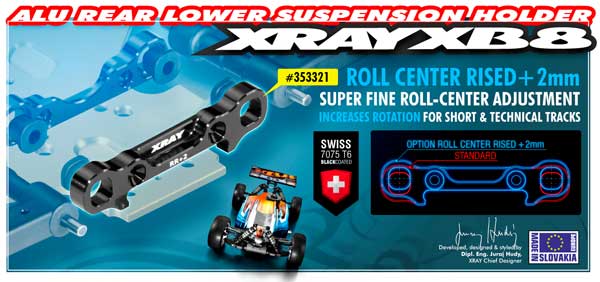 SMI XRAY News XB8 Alu Aufhngungshalter + 2mm