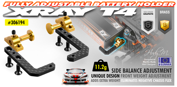 SMI XRAY News Verstellbarer Akkuhalter T4