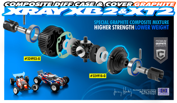 SMI XRAY News Graphite Diff-Gehuse XB2/XT2
