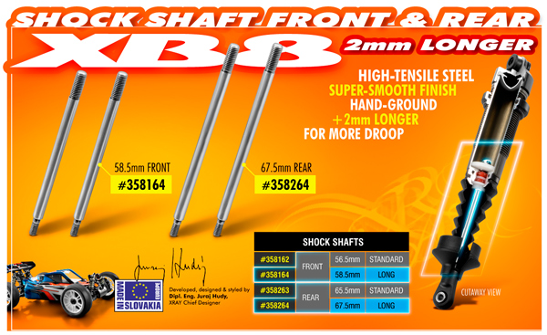 SMI XRAY News XB8 Lngere Kolbenstangen