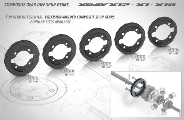 SMI XRAY News Xray 64 Pitch Getriebe Diff. Zahnrder