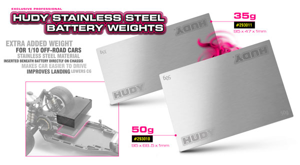 SMI HUDY News HUDY Edelstahl Batteriefach Gewichte