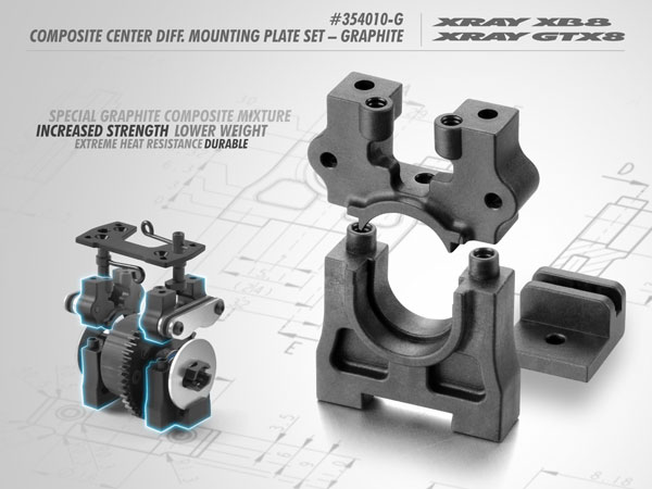 SMI XRAY News XRAY XB8 Mitteldiffhalter Graphit