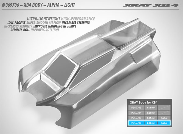 SMI XRAY News XRAY XB4 Body Alpha 4 Leicht