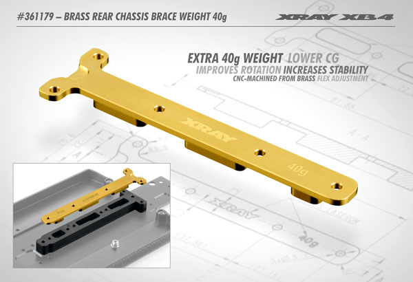 SMI XRAY News XB4 Chassisstrebe aus Messing 40g