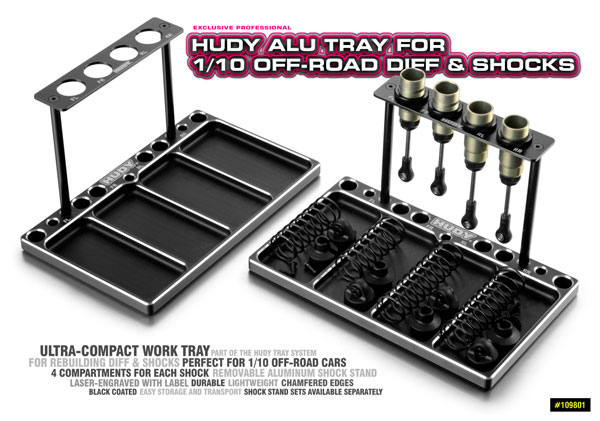 SMI HUDY News Alu-Tablett fr 1/10 OffRoad Diff&Shocks