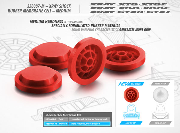 SMI XRAY News XB8 Dmpfer Membranen Medium