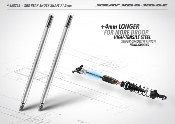SMI XRAY News XB8 hintere Kolbenstange 71,5mm
