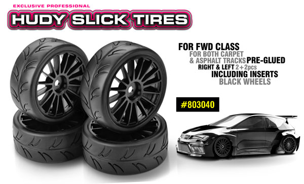 SMI HUDY News HUDY 1/10 Slick Reifen R&L 