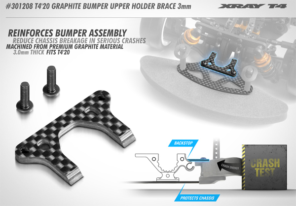 SMI XRAY News T420 Graphite Bumper Upper Holder