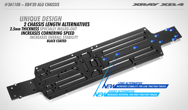 SMI XRAY News Neues XB420 Alu Chassis 2.5mm