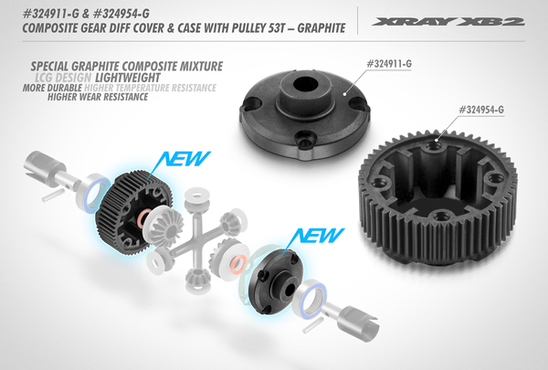 SMI XRAY News XB220 LCG Differential Graphit Teile