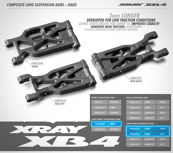 SMI XRAY News Xray XB4 + 2mm harte Querlenker