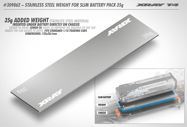 SMI XRAY News Edelstahlgewicht 35g fr Slim Akkus