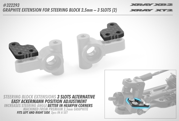 SMI XRAY News XB220 Graphithebel fr Lenkblock 2,5mm 
