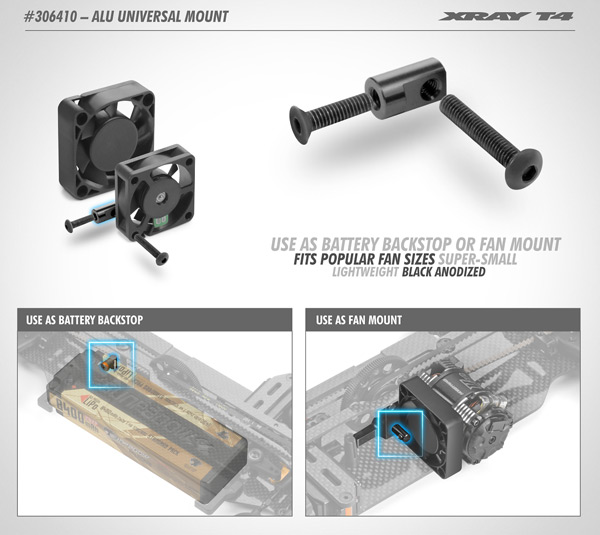 SMI XRAY News Neue T4 XRAY Alu Universalhalterung