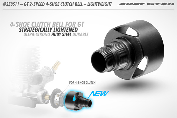 SMI XRAY News GTX8 2-Gang 4-Schuh Kupplungsglocke