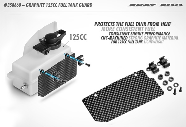 SMI XRAY News XB8 Graphite Kraftstofftankschutz