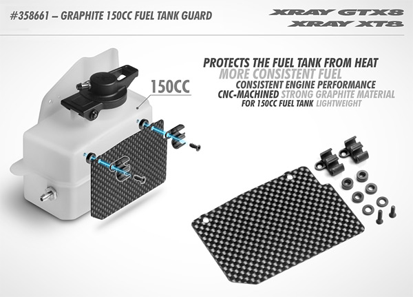 SMI XRAY News GTX8 Graphite Kraftstofftankschutz