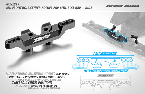 SMI XRAY News Alu Front Roll-Center Halter fr Stabi breit