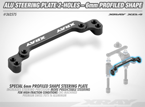 SMI XRAY News Neue XB421 6mm Alu Lenkplatte 2-Loch