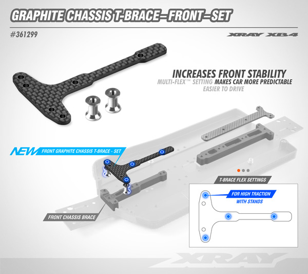 SMI XRAY News XB421 Graphit Chassis T-Strebe Front
