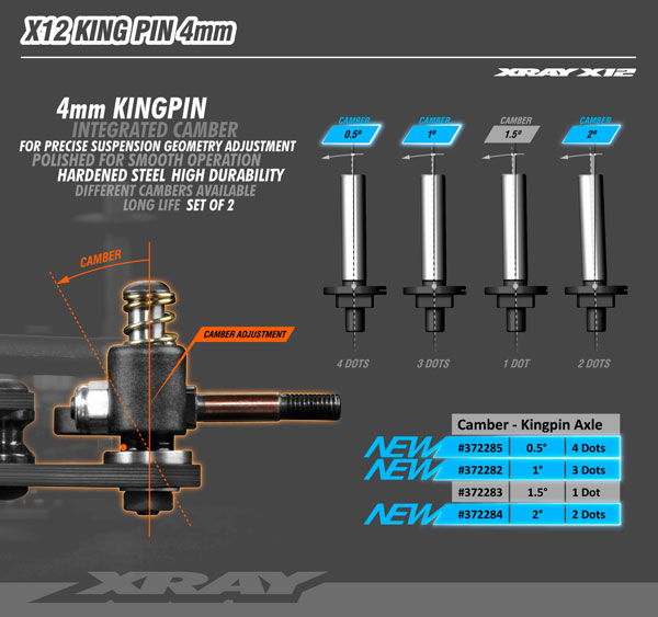 SMI XRAY News Neue X1221 Kingpins 4mm 