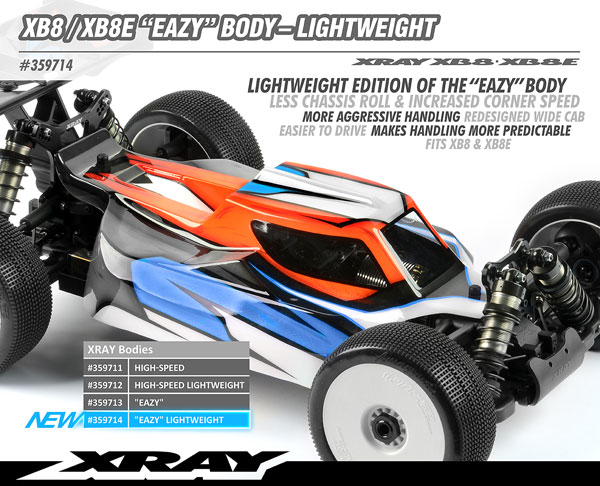 SMI XRAY News Neue XB8/XB8E Eazy Karosserie light