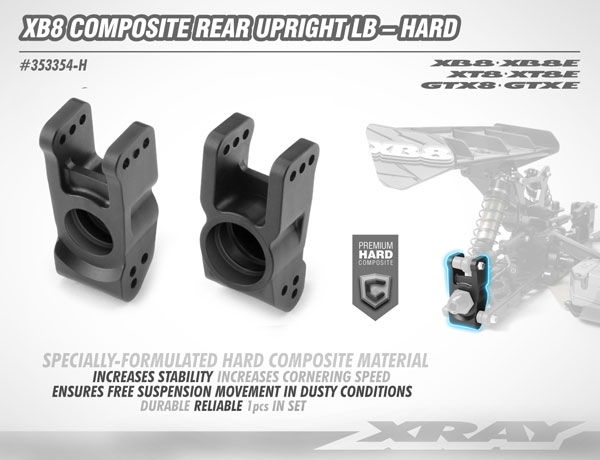SMI XRAY News XB8 Composite rear Radtrger Hard