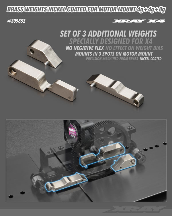 SMI XRAY News X4 Messinggewichte Nickelbeschichtet