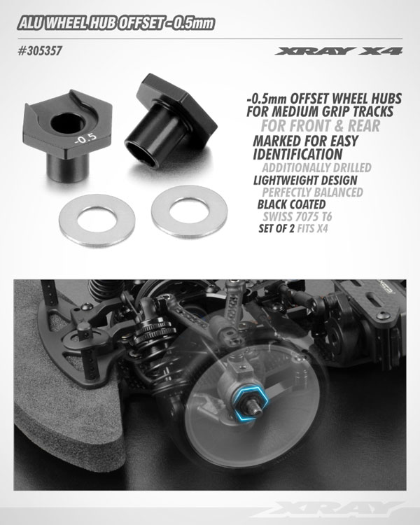 SMI XRAY News Xray X4 Radnabe -0,5mm Offset