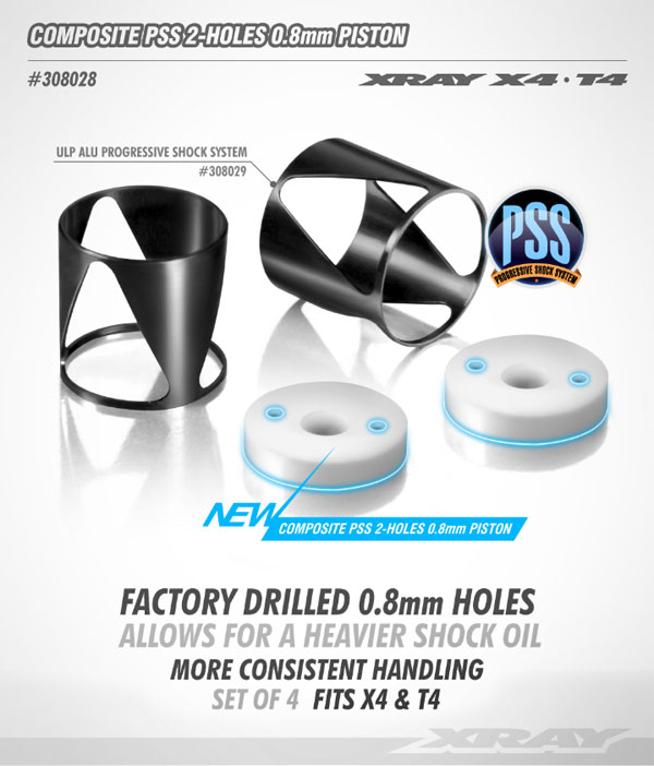 SMI XRAY News Xray X4 PSS 2-Loch 0,8mm Kolben