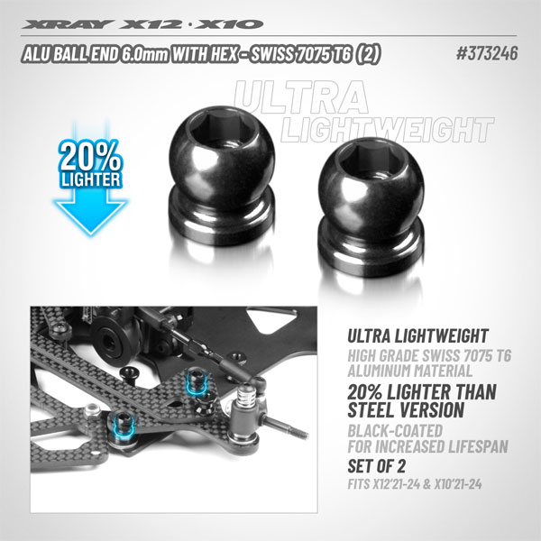 SMI XRAY News Neuer  Alu-Kugelkopf 6,0 mm X12 - X10