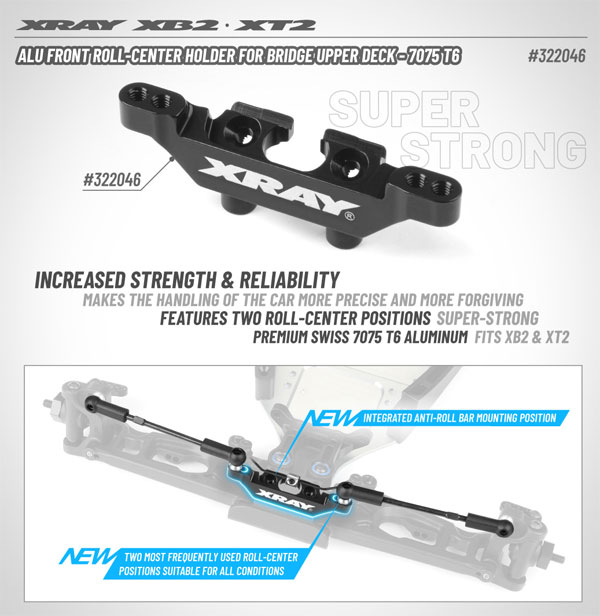 SMI XRAY News New XB2 Alu-Front Roll Center Halter