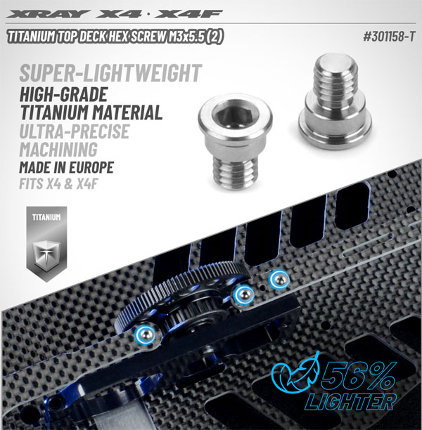 SMI XRAY News Titanium Top Deck Hex Screw