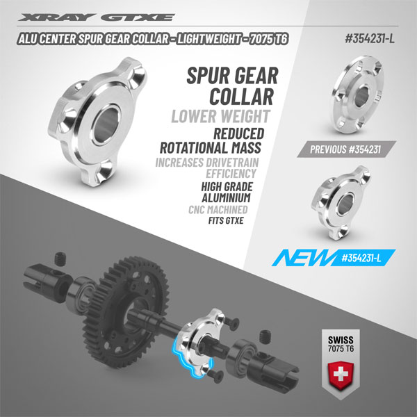 SMI XRAY News GTXE Alu Center Spur Gear Light