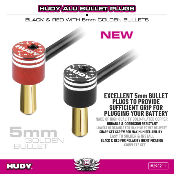 SMI HUDY News 5mm Alu Bullets Plug Black / Red Set