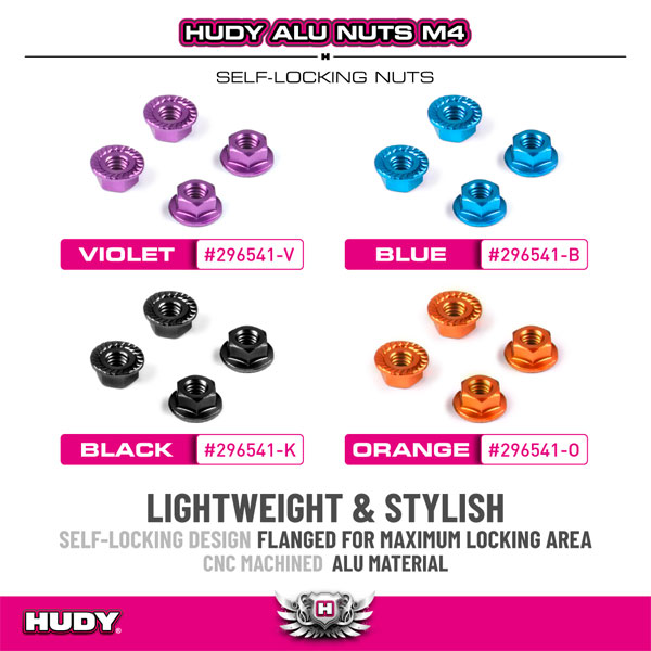 SMI HUDY News New Alu Nut M4 with Serrated Flange